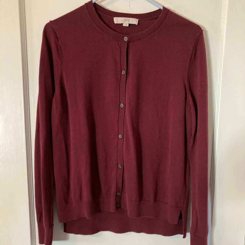 LOFT Hi-Low Cardigan Sweater.